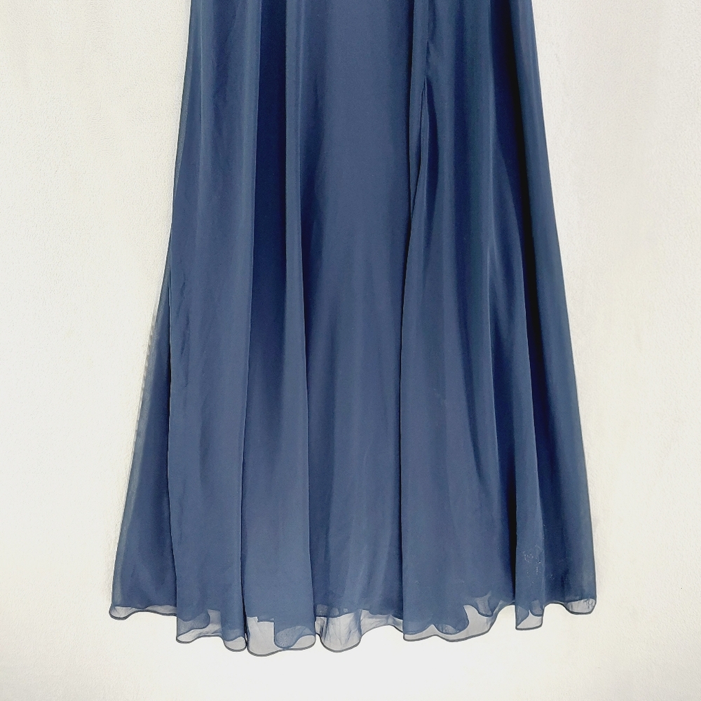New After Six Sweetheart Neck Blue Floor Length Evening Gown P461 - Picture 3 of 11